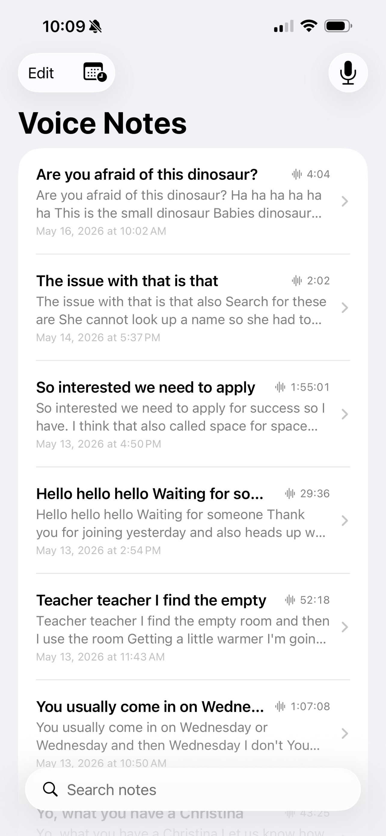 IA Voice Notes — your recording library